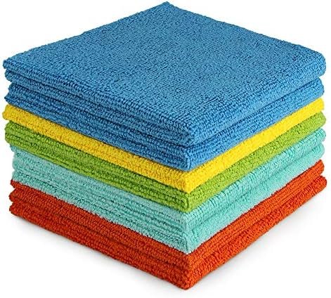 AIDEA Lot de 8 Chiffons de Nettoyage en Microfibre, Torchons Lavette Microfibre Ménage Plus Doux, Plus Absorbants, Non Pelucheux, pour Maison, Cuisine, Voiture, Cenêtres e Vitre 30 x 30cm