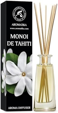 Diffuseur Arôme Monoï de Tahiti 100ml - Diffuseur à Roseau - Parfum Ambiance - Désodorisant - Diffuseur Parfumé Monoï de Tahiti Odeur de Tiare