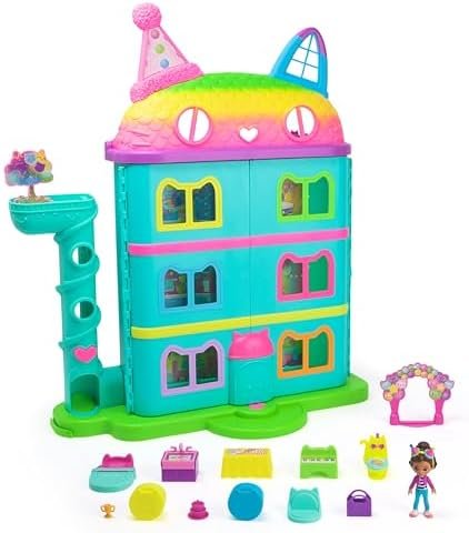 Gabby et la Maison Magique - Gabby Dollhouse - Maison de Poupée Interactive Avec 1 Figurine + 15 Accessoires - Thème Celebration - Dessin Animé Jouet - Jouet Enfant 3 Ans Et +