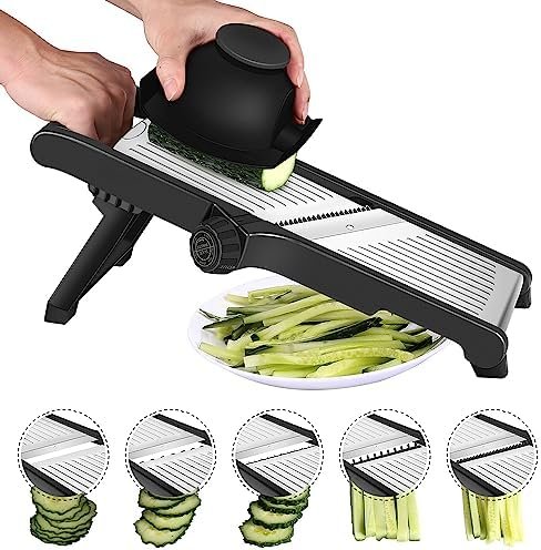 Mandoline Cuisine Coupe Legume Multifonctions - Mandoline Professionnelle Cuisine, Réglable en Acier Inoxydable, Réalisez des Tranches Épaisses de 1 à 9 mm, Mandoline Manuel