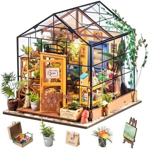 Rolife DIY Miniature Maison pour Adultes Maison des Fleurs de Cathy Maison de Poupée Maquette Kits de Construction pour Adultes Cadeau d'anniversaire pour Femmes et Filles