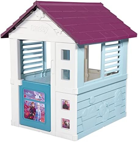 Smoby - Maison La Reine des Neiges - Cabane de Jardin Enfant Frozen - Persiennes et Portillon - 810719