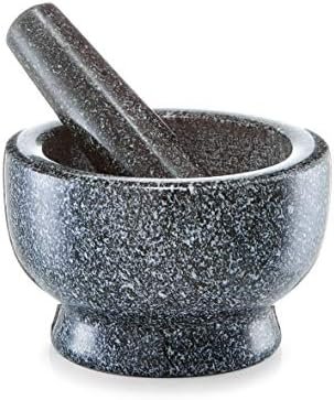 Zeller 24501 Ensemble de mortier/pilon Granit Anthracite 14,1 x 14 x 15 cm