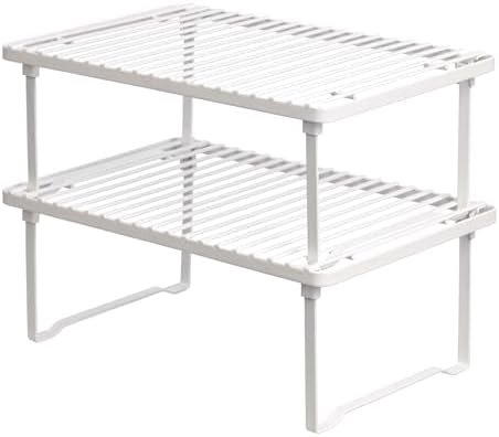Amazon Basics Métal Étagères de rangement de cuisine empilables, Blanc