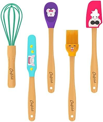 CHEFCLUB KIDS Ustensiles de Cuisine pour Enfants, Silicone, Multicolore, Petit