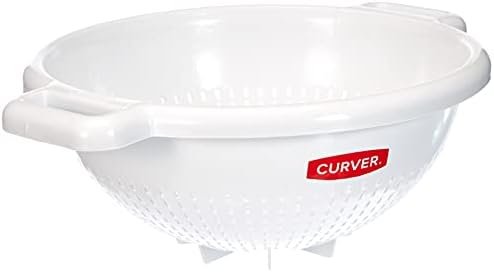 CURVER Passoire à pieds - Pour légumes, pâtes, riz - Facile à laver -Sans BPA - 25,4 x 31 x 11,2 cm - Blanc