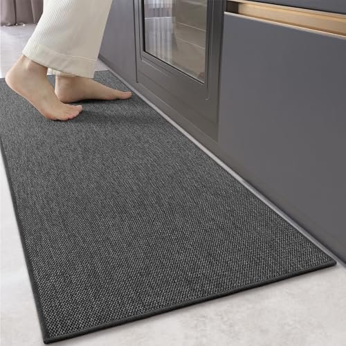 Color G Tapis Cuisine Devant Evier, Antidérapant et Lavable, Tissé, Tapis de Passage Facile à Nettoyer pour Manger, Buanderie (Gris, 43x120cm)
