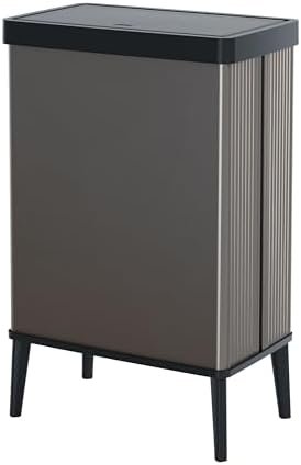 Curver - Poubelle Verto haute capacité de 54 L, couvercle poussoir, design élégant, assemblage facile, recyclable, gris perle