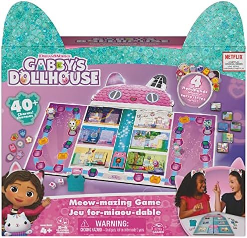 Gabby et la Maison Magique - Gabby Dollhouse - Jeu de Société for-Miaou-Dable - Jeu de Société pour Décorer La Maison Magique - Serre-Têtes Et Charmes - Jouet Enfant 4 Ans et +