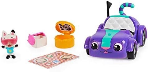 Gabby et la Maison Magique - Gabby Dollhouse - Véhicule Chabriolette - Voiture Avec 1 Figurine Et 2 Accessoires - Dessin Animé Jouet Maison De Poupée - Jouet Enfant 3 Ans Et +