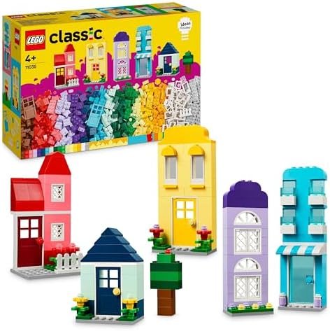 LEGO 11035 Classic Les Maisons Créatives, Ensemble de Briques de Construction pour Enfants, Jouet Cadeau avec Accessoires pour Les Constructeurs, Garçons et Filles, Dès 4 Ans