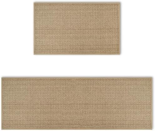 Lot de 2 tapis de cuisine lavables pour l'intérieur et l'extérieur - 43 x 73 cm et 43 x 118 cm