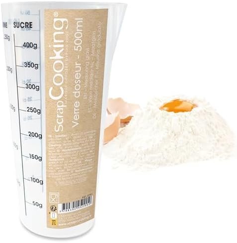 ScrapCooking - Verre Doseur 500 ml - Verre Mesureur Gradué Pâtisserie - En Plastique - Pichet Gobelet Doseur Transparent - 5290
