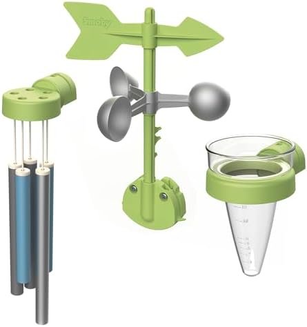 Smoby - Kit Meteo - Carillon, Girouette Anémomètre et Pluviomètre - A Partir de 2 Ans - Fabrication Française