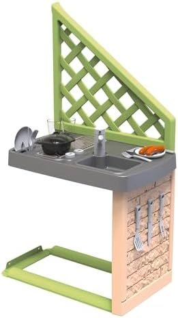 Smoby Life - Cuisine d'été - Compatible avec de Nombreuses Maisons - Plaque Grill, Evier avec Robinet - Matière Recyclée - A Partir de 2 Ans - Fabrication Française