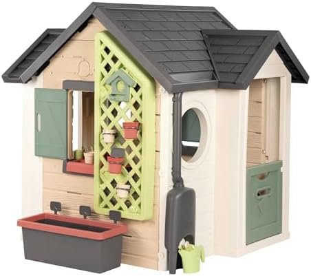 Smoby Life - Garden House - Maison thème Jardinage - Jardinière, Treillis, Mangeoire à Oiseaux, Récupérateur d'eau - Matière Recyclée - A Partir de 2 Ans - Fabrication Française