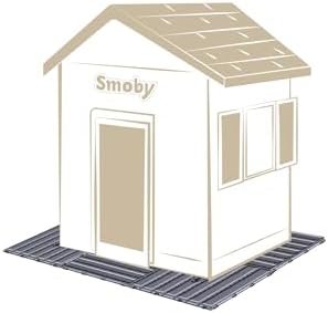 Smoby Life - Set De 6 Dalles (45x45 cm par pièce) - Accessoire de Maison Smoby - Créer Un Plancher - Clipsage Rapide - Effet Texturé Bois - Matière Recyclée - Fabrication Française