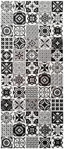 Tapis de Cuisine Carreaux de Ciment Black Dimensions - 50x120